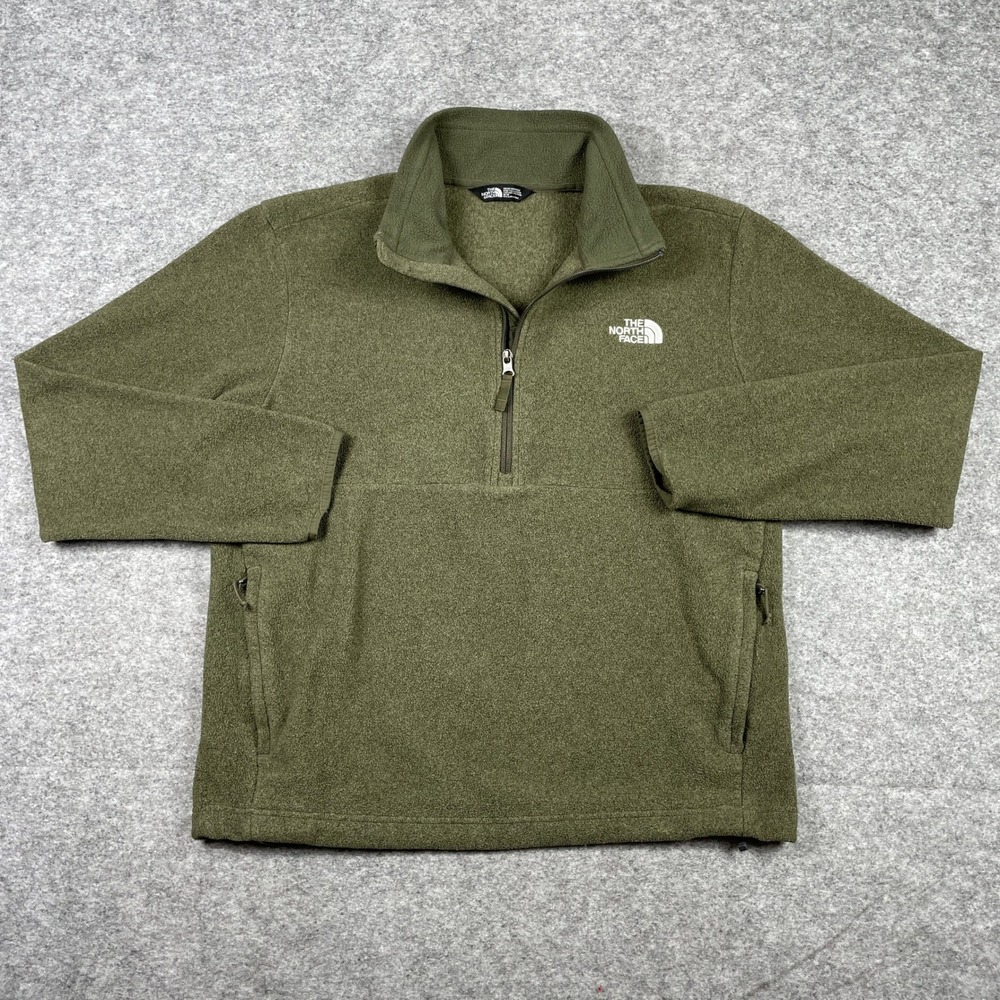 The North Face Pullover Mens M Green Gordon Lyons Quarter Zip Fleece Outdoor